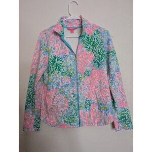 Lilly Pulitzer Luxletic Leona UPF 50+ Multi Stargazer Print Jacket Size XS Beach